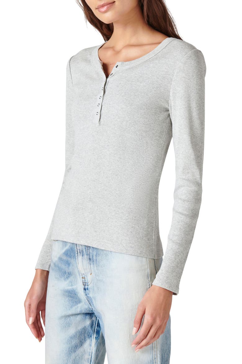 Rib Cotton Henley, Alternate, color, HEATHER GREY