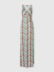 Missoni Sleeveless Long Dress In Viscose Lamé Blend With Multi-technique Knit