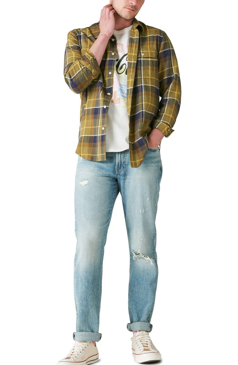 Lucky Brand 223 Ripped Straight Leg Jeans, Alternate, color, Becrux Dest