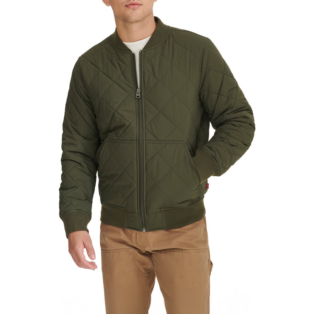 Levi's Quilted Bomber Jacket In Green