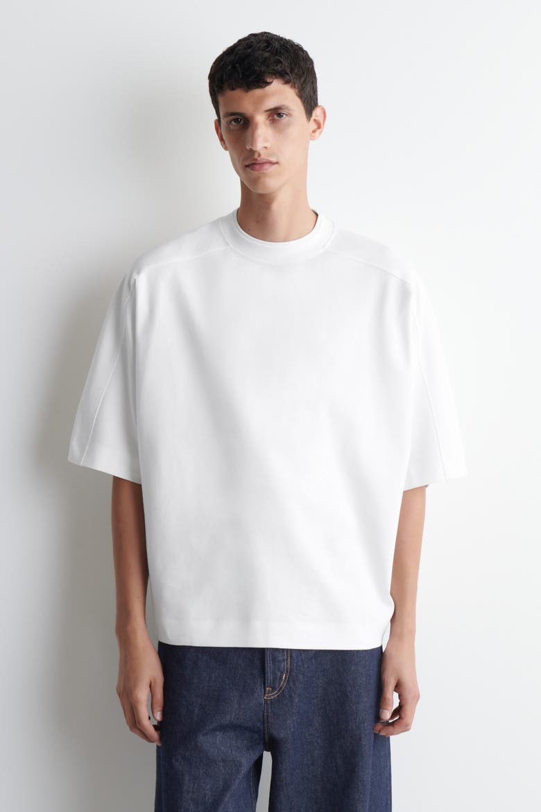 Oversized Interlock Cotton T-shirt, Main, color, WHITE