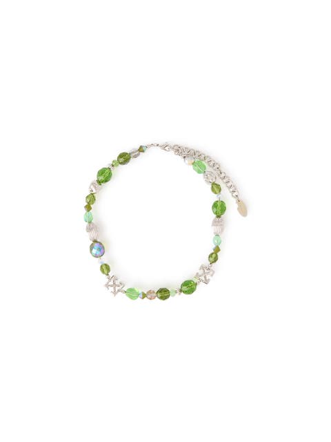 Arrow Charm Mixed Bead Choker in Green