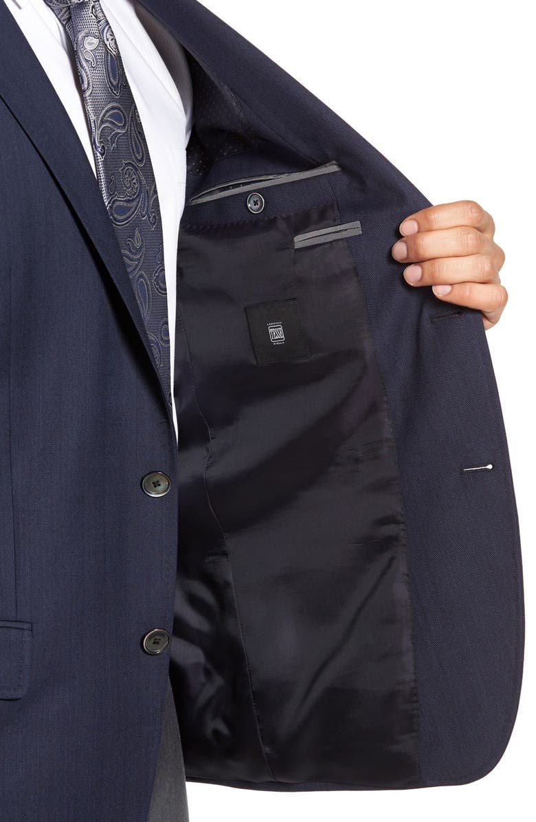 BOSS Hutsons Trim Fit Herringbone Wool Sport Coat, Alternate, color, 
