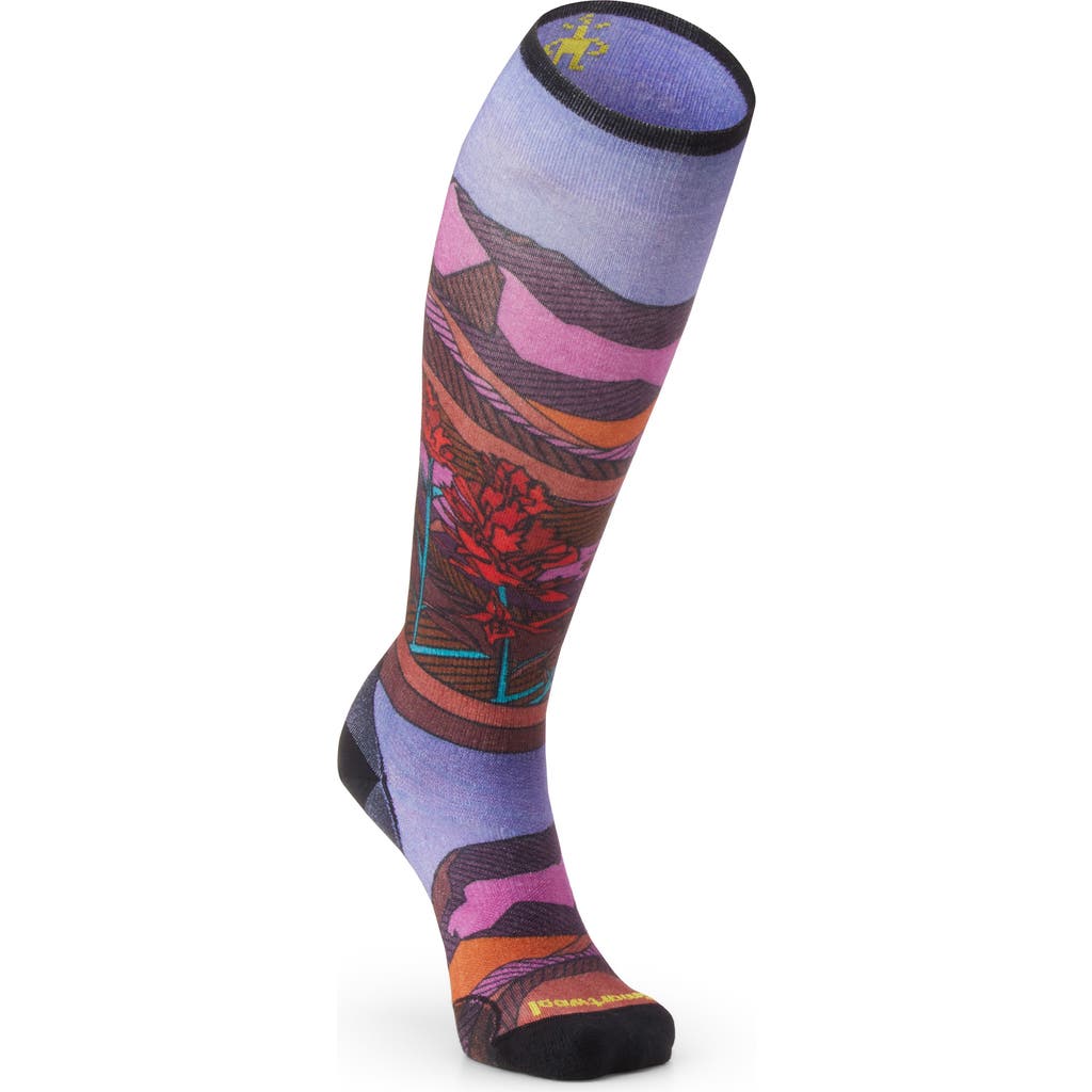 Smartwool Ski Zero Cushion Floral Knee High Socks In Blue