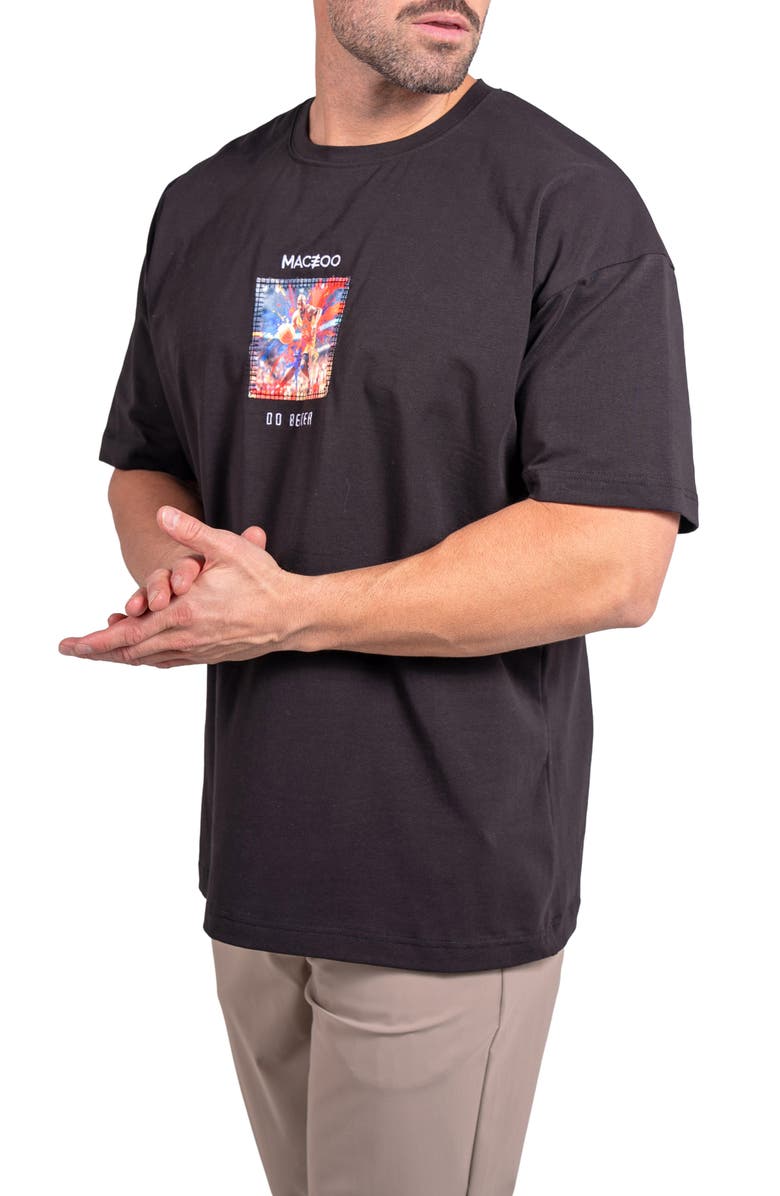 Maceoo Ascension R.I.P. Appliqué Cotton Graphic T-Shirt, Alternate, color, Black