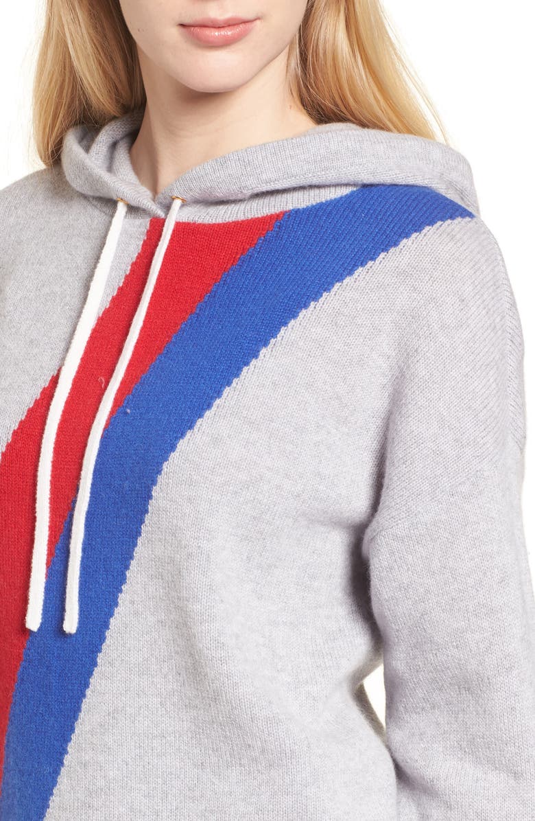 Juicy Couture Stripe Cashmere Hoodie, Alternate, color, 