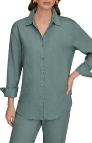Donna Karan New York Linen Button-Up Shirt