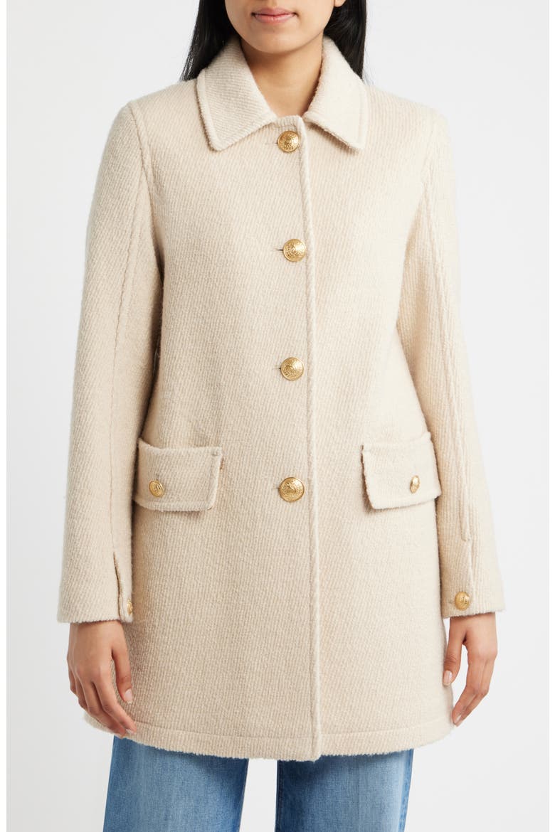 Crested Button Coat, Alternate, color, BIRCH
