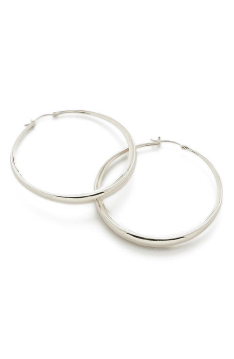 Deia Chamfered Large Hoop Earrings