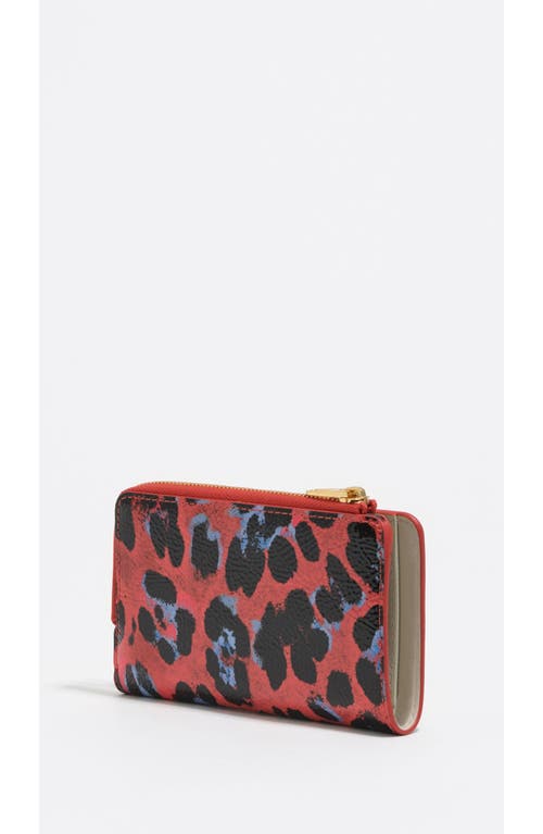 Bimba Y Lola Textured Leopard Print Compact Wallet In Multi