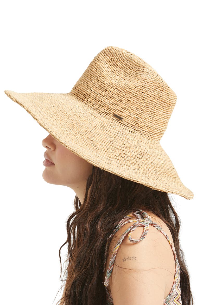 Helena Packable Straw Sun Hat, Alternate, color, TAN