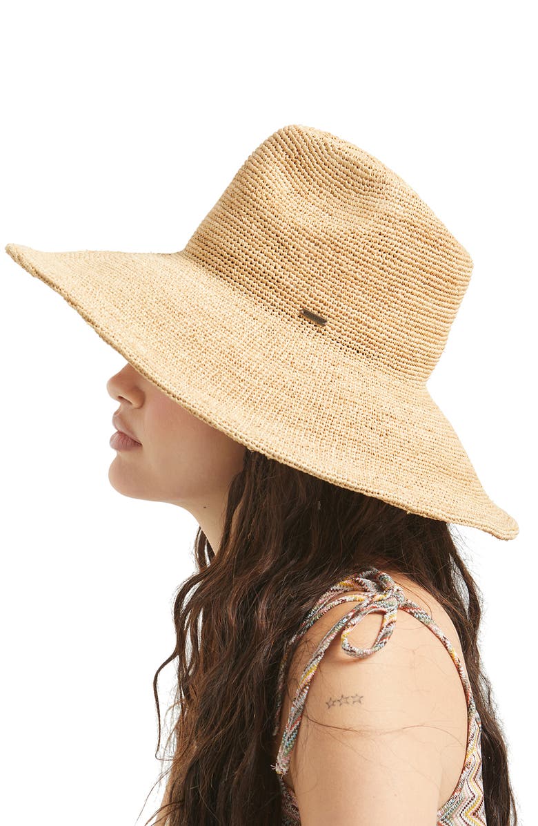 Brixton Helena Packable Straw Sun Hat, Alternate, color, Tan