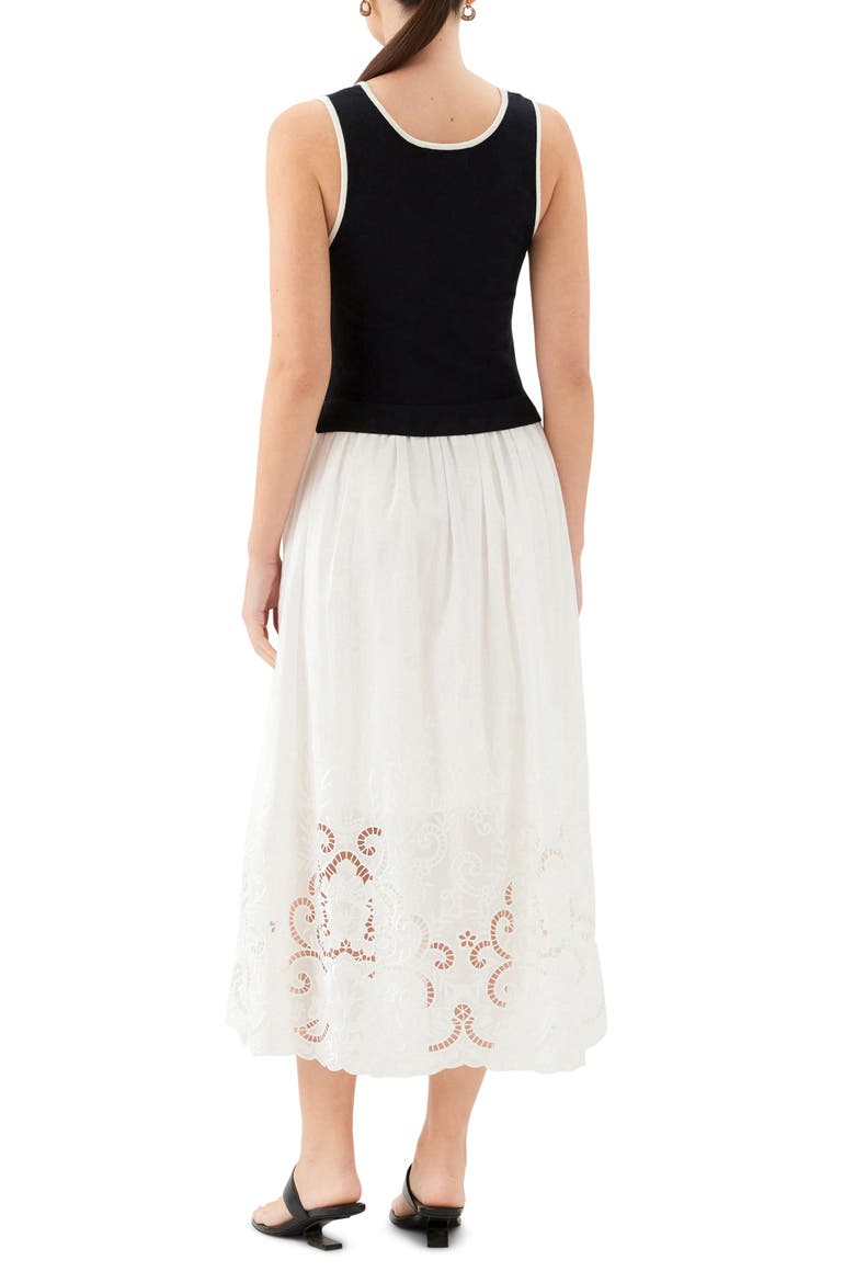 Alicia Contrast Midi Dress, Alternate, color, BLACK W/ OFF WHITE