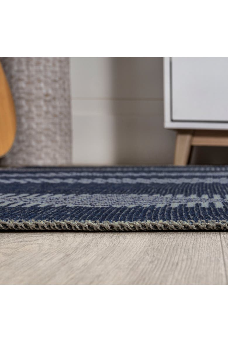 Nautisk Trellis Stripe Machine-Washable Area Rug, Alternate, color, Navy/Gray