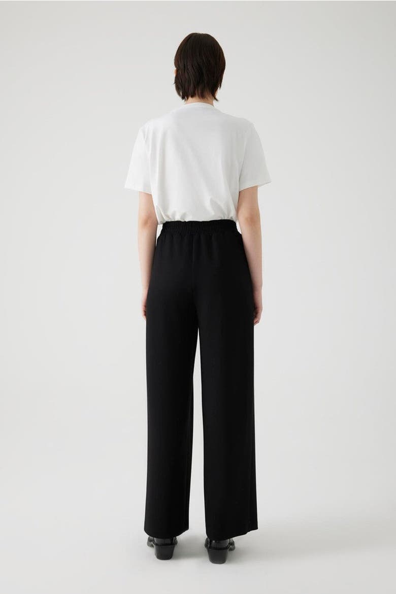 Elastic Waist Wide Leg Pants, Alternate, color, BLACK