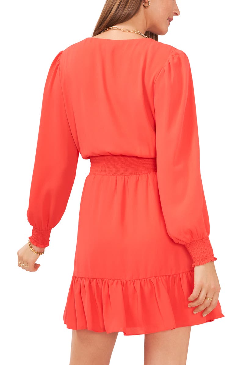 Vince Camuto Wrap Bodice Long Sleeve Dress, Alternate, color, 