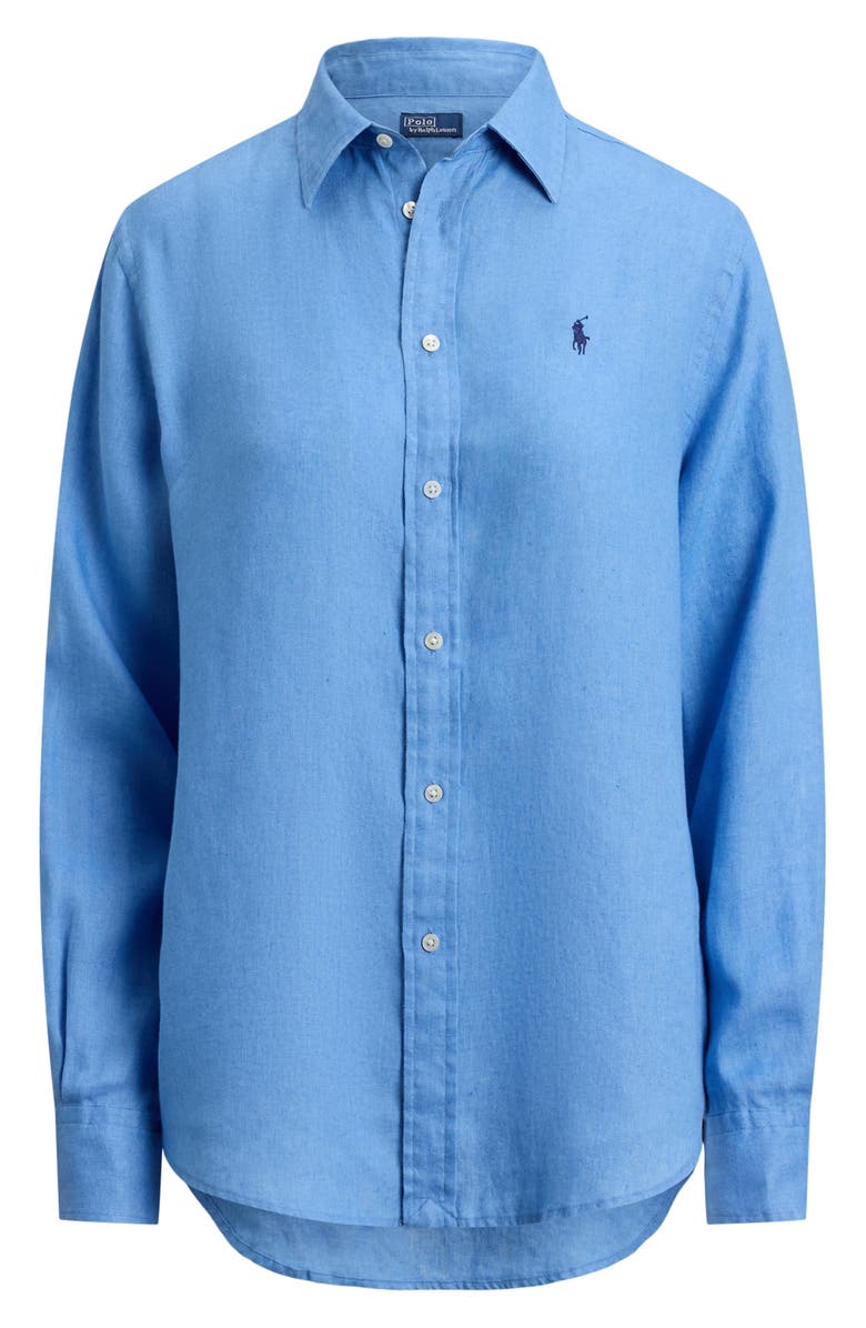 Polo Ralph Lauren Classic Fit Linen Button-Up Shirt, Alternate, color, Blue