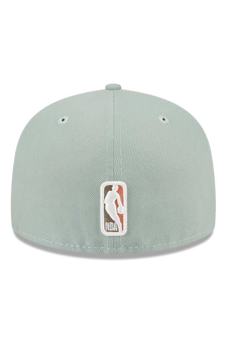 New Era Men's New Era Green New York Knicks Springtime Camo 59FIFTY Fitted Hat, Alternate, color,