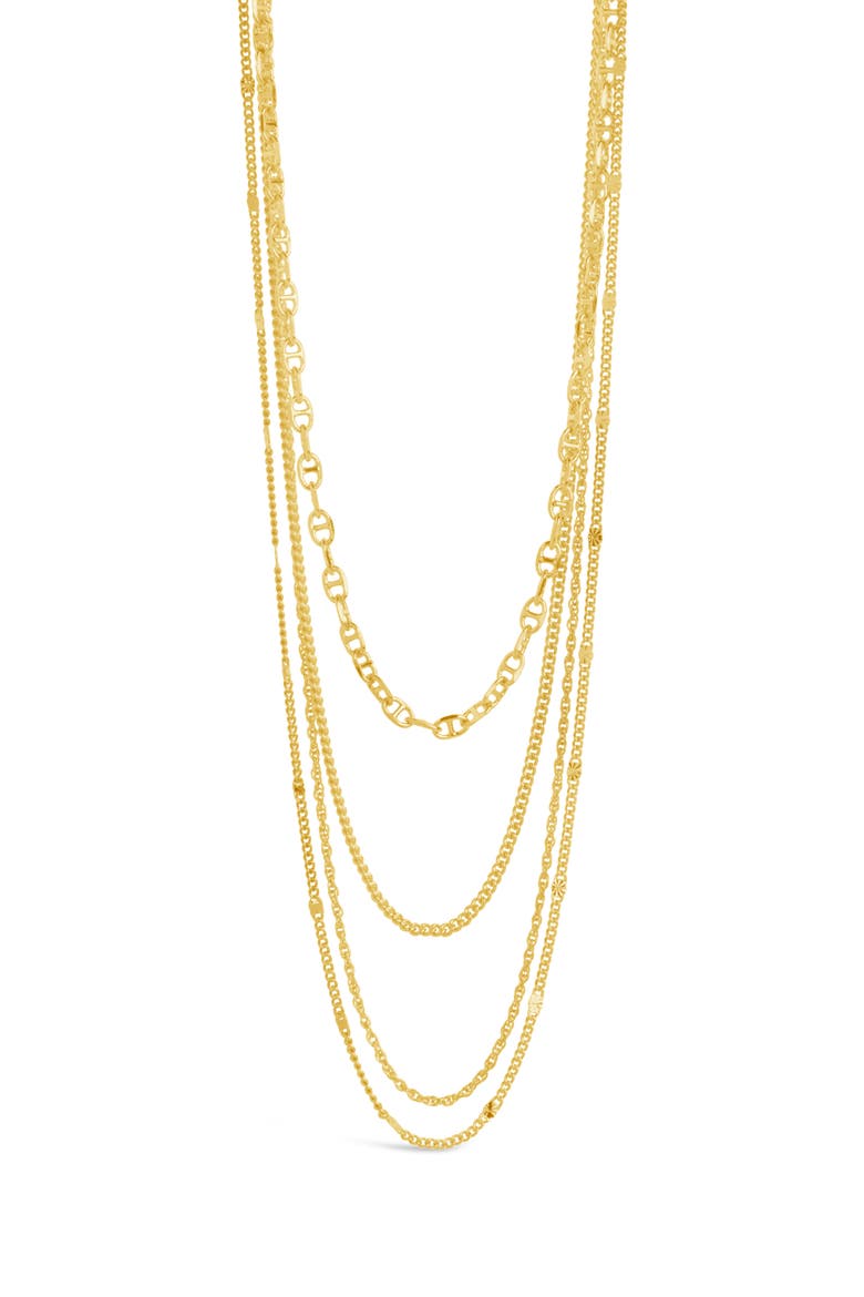 Lulu Layered Chain Necklace, Main, color, GOLD