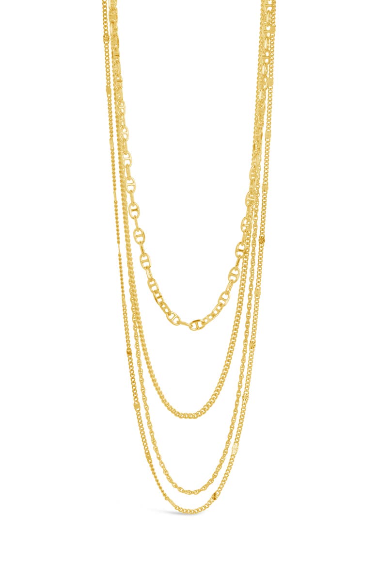 Sterling Forever Lulu Layered Chain Necklace, Main, color, Gold