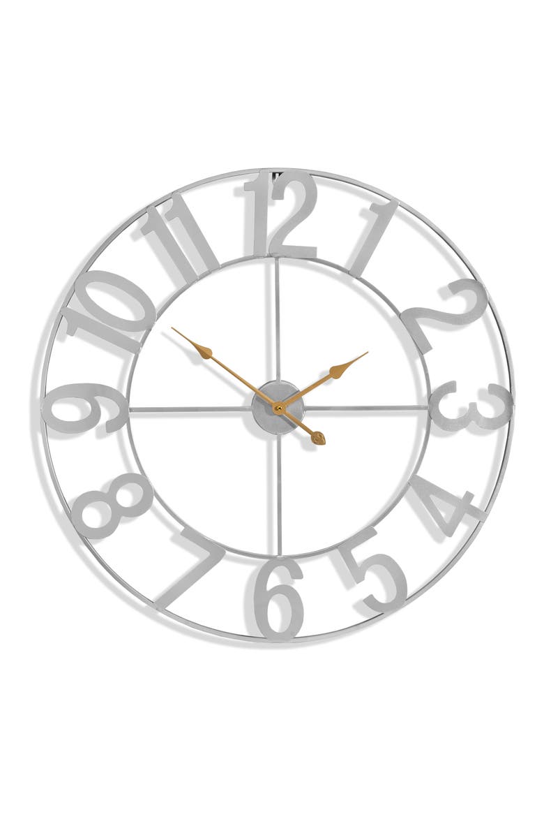 32 Inch Large Wall Clock, Main, color, SILVER
