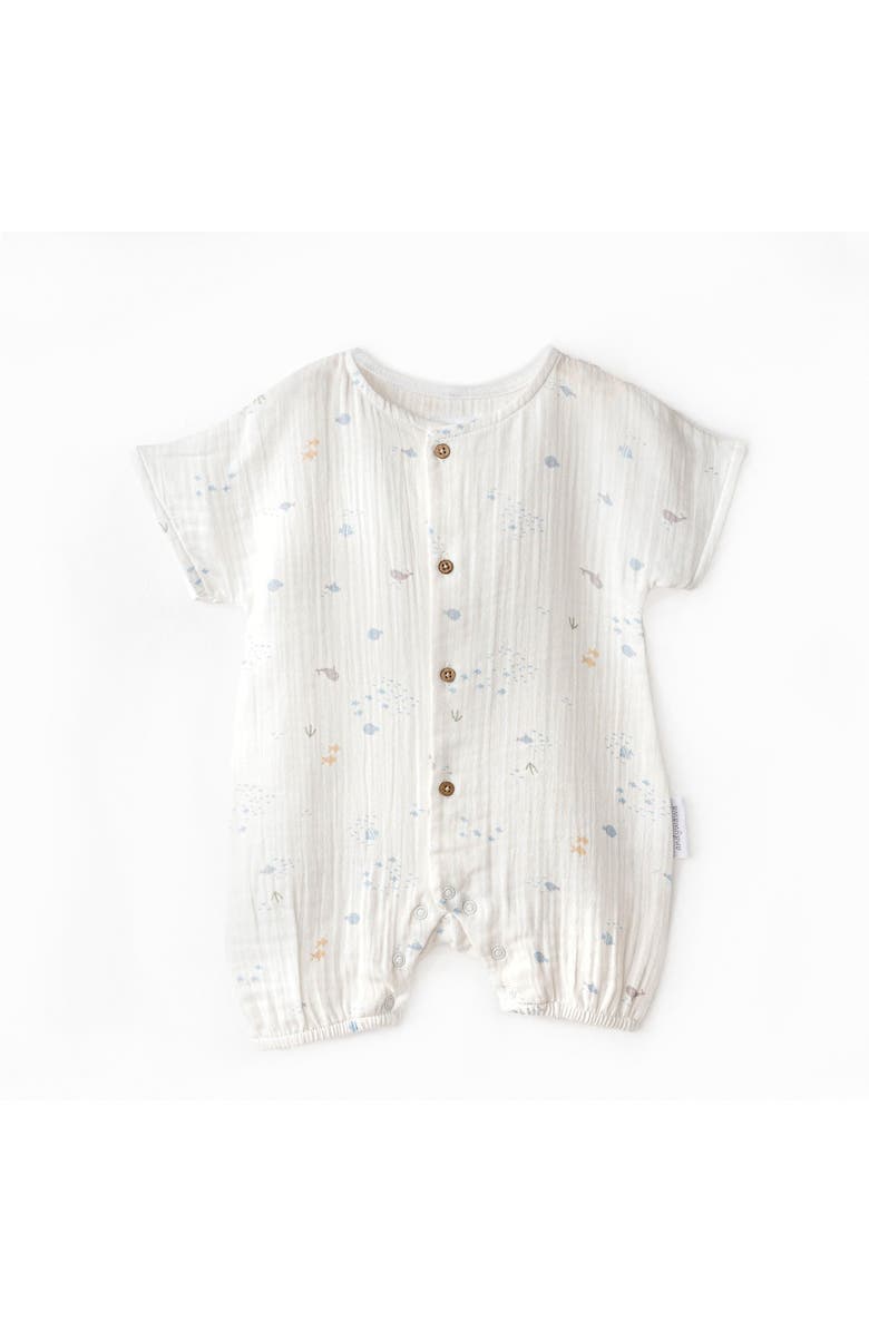 Andy Wawa Happy Ocean Muslin Romper, Main, color,
