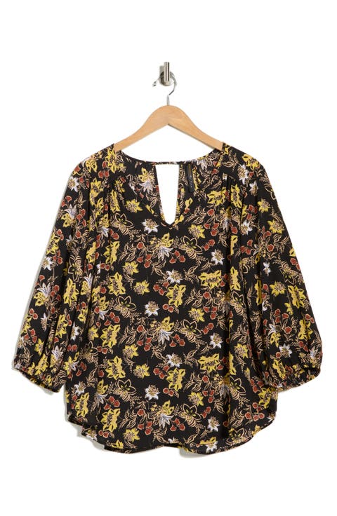 Floral Back Keyhole Top (Plus)