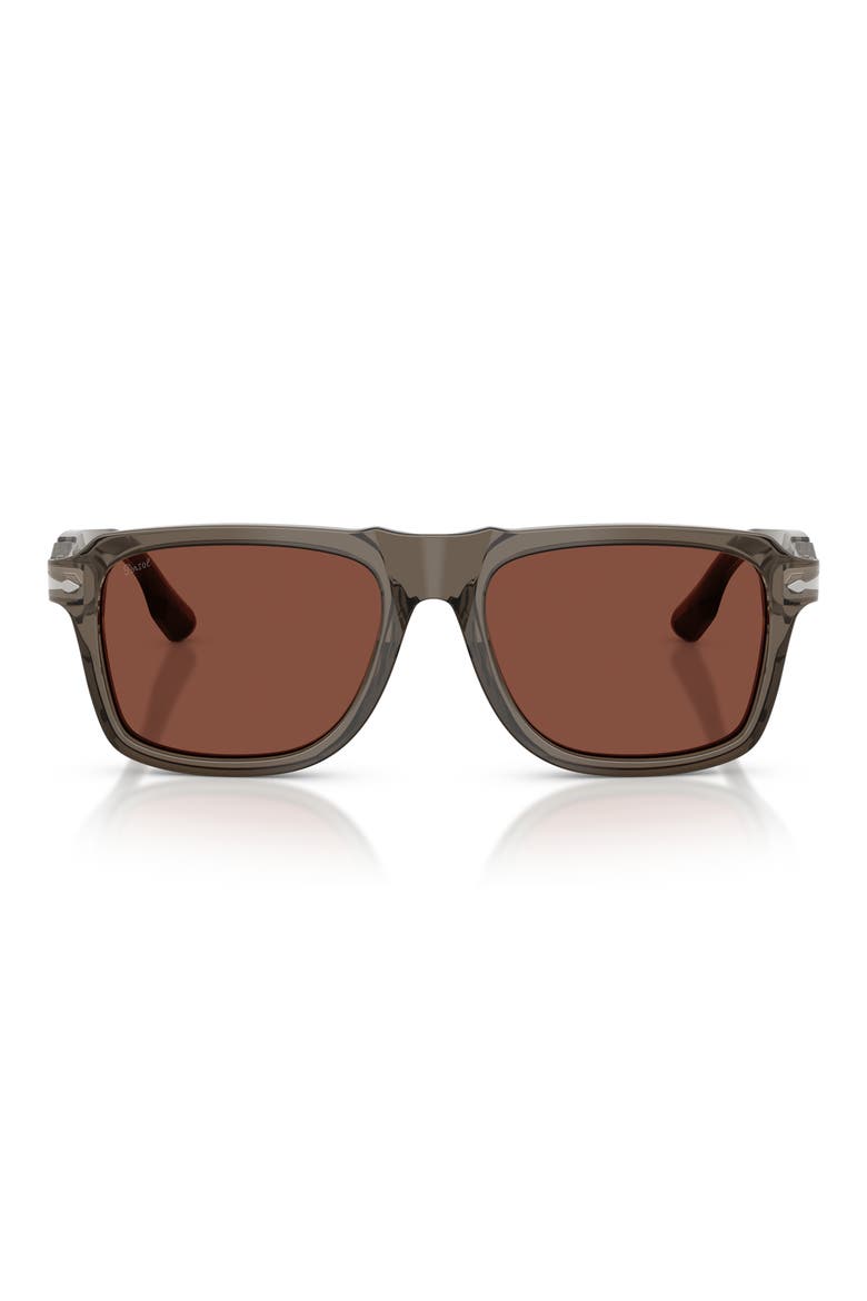 PO8002S 55mm Rectangle Sunglasses, Main, color, OPAL GREY / RED