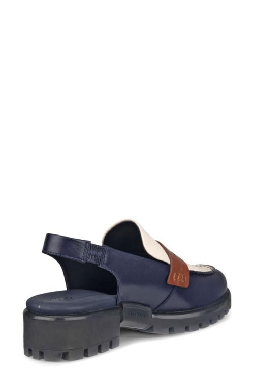 Shop Ecco Modtray Water Resistant Slingback Penny Loafer In Night Sky/limestone/mink