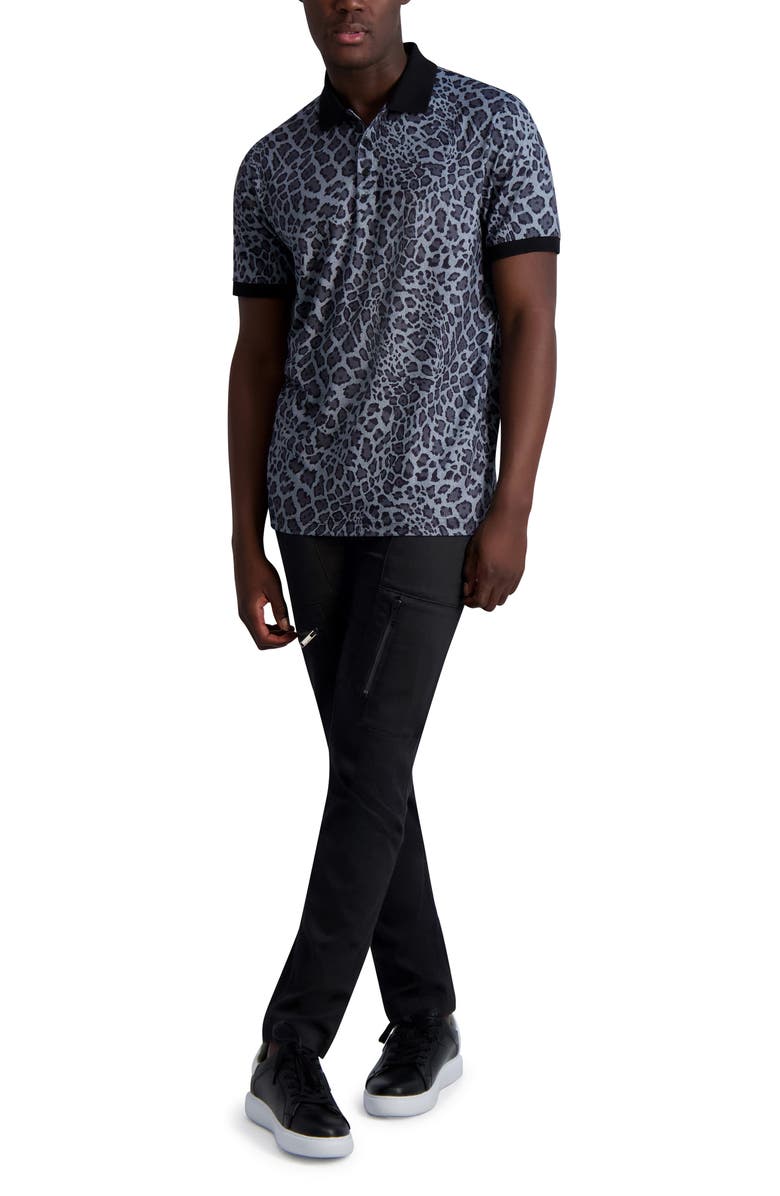 KARL LAGERFELD PARIS Cheetah Print Polo Shirt, Alternate, color, 