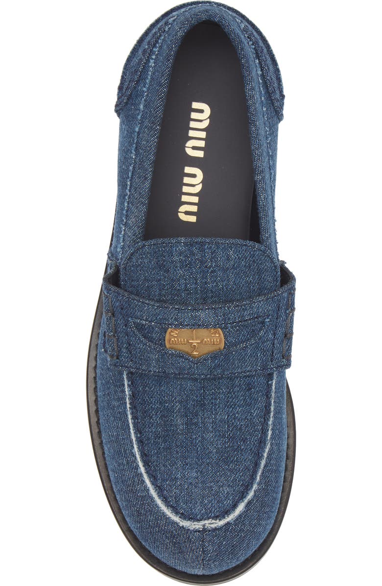 Miu Miu Denim Penny Loafer, Alternate, color,