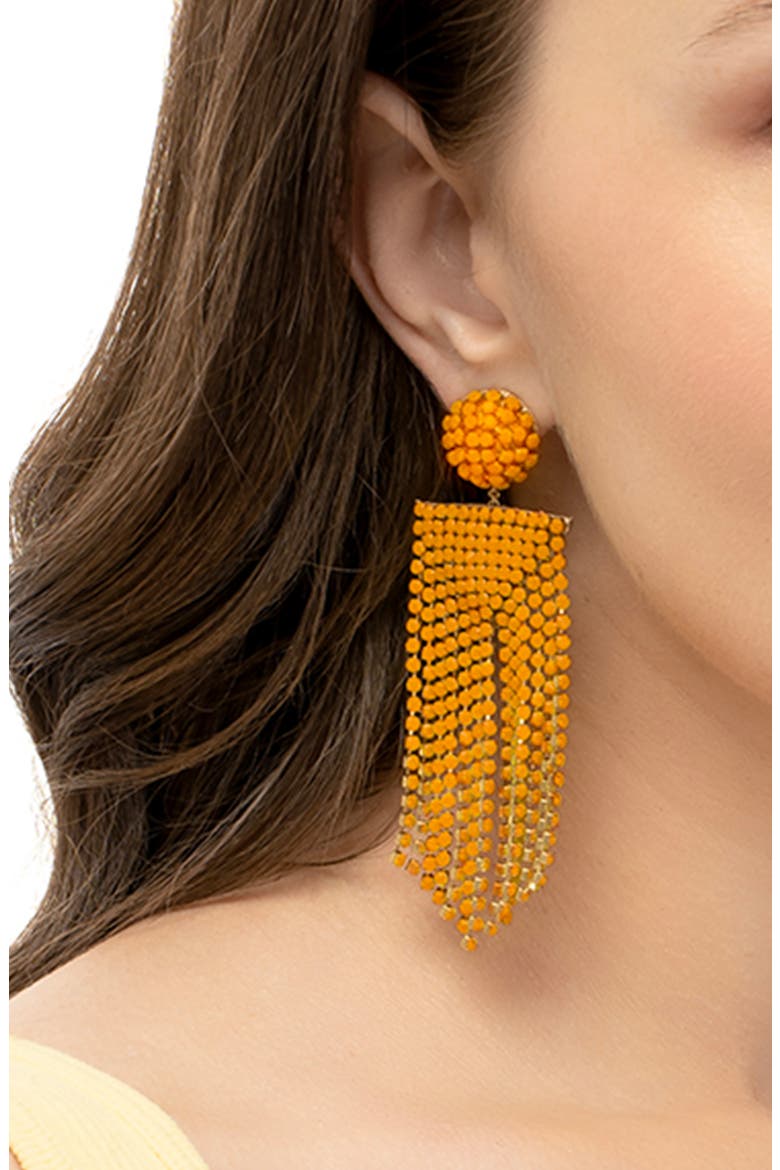Fanning Crystal Drop Earrings, Alternate, color, DENIM