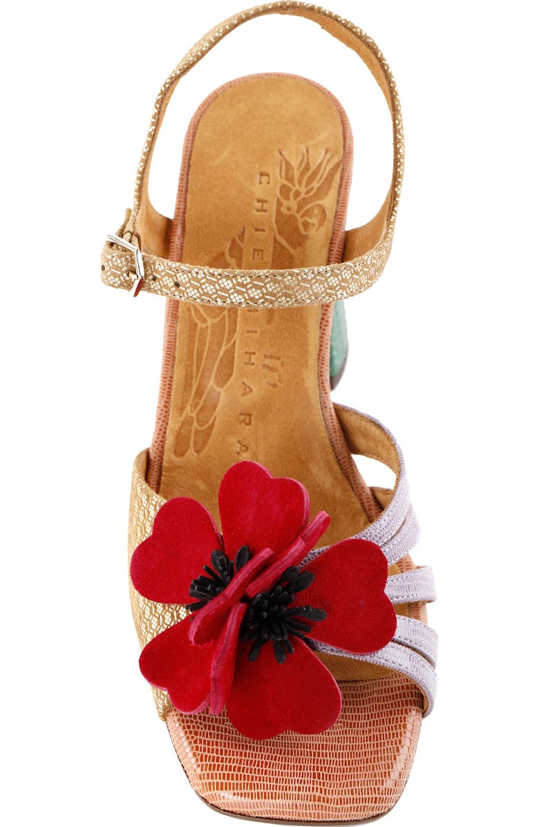 Chie Mihara Flower Appliqué Sandal, Alternate, color,