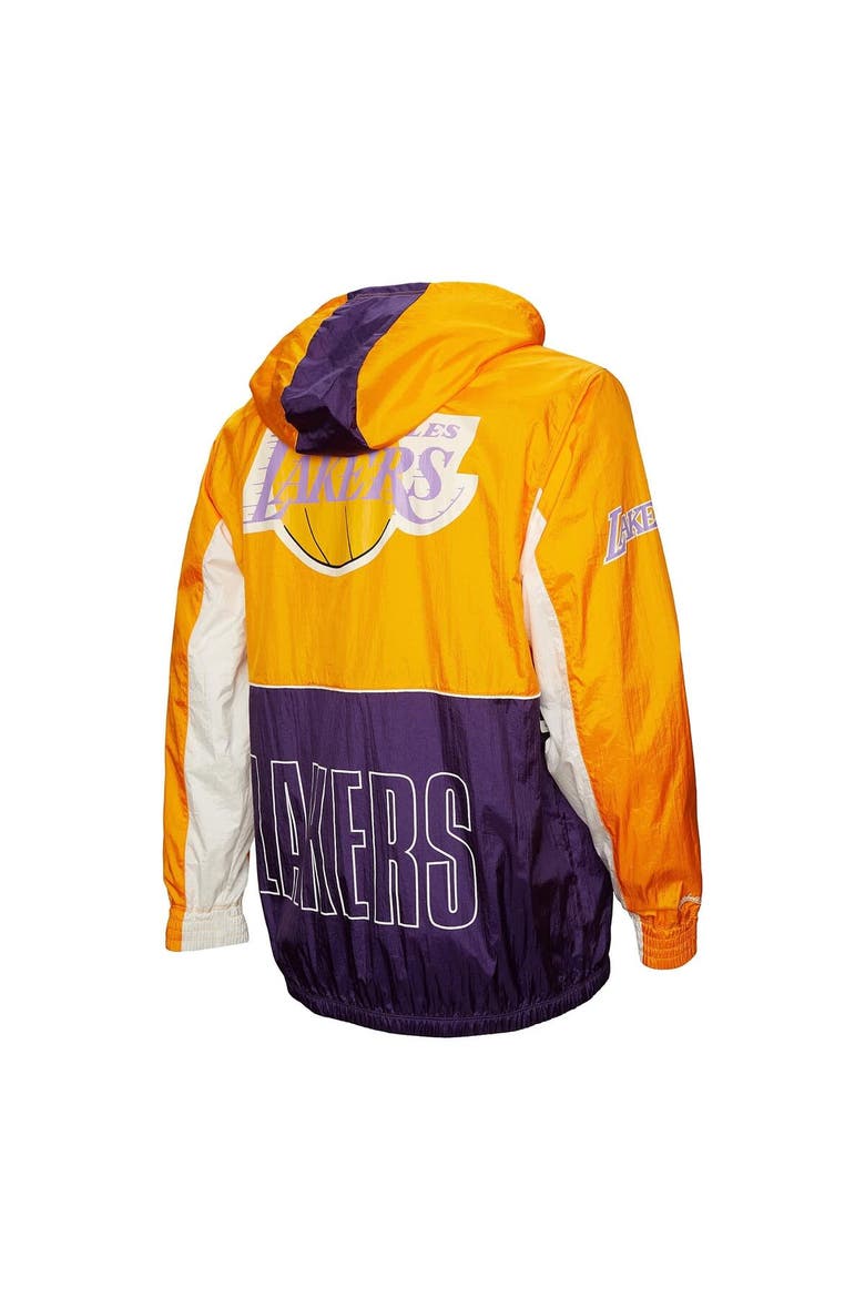 Men's Mitchell & Ness Purple Los Angeles Lakers Hardwood Classics Big Shot Premium Full-Zip Windbreaker Jacket, Alternate, color, Purple