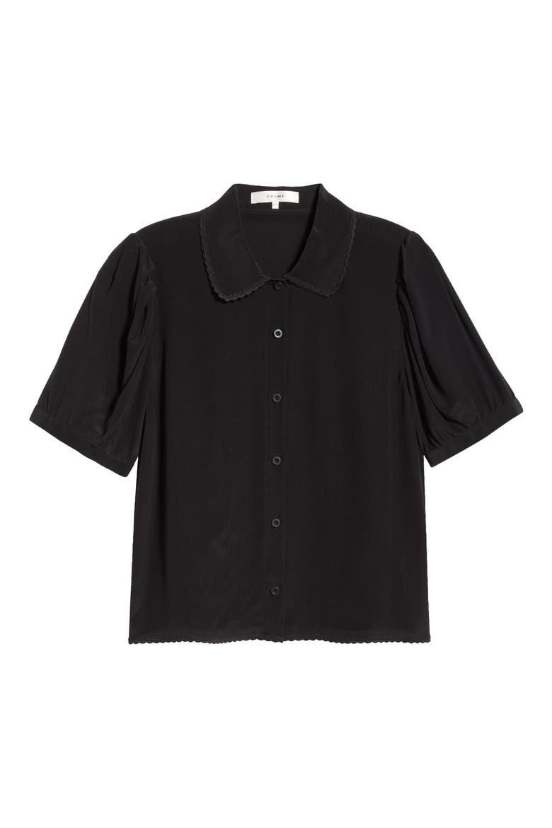 The Prim Silk Shirt, Alternate, color, BLACK