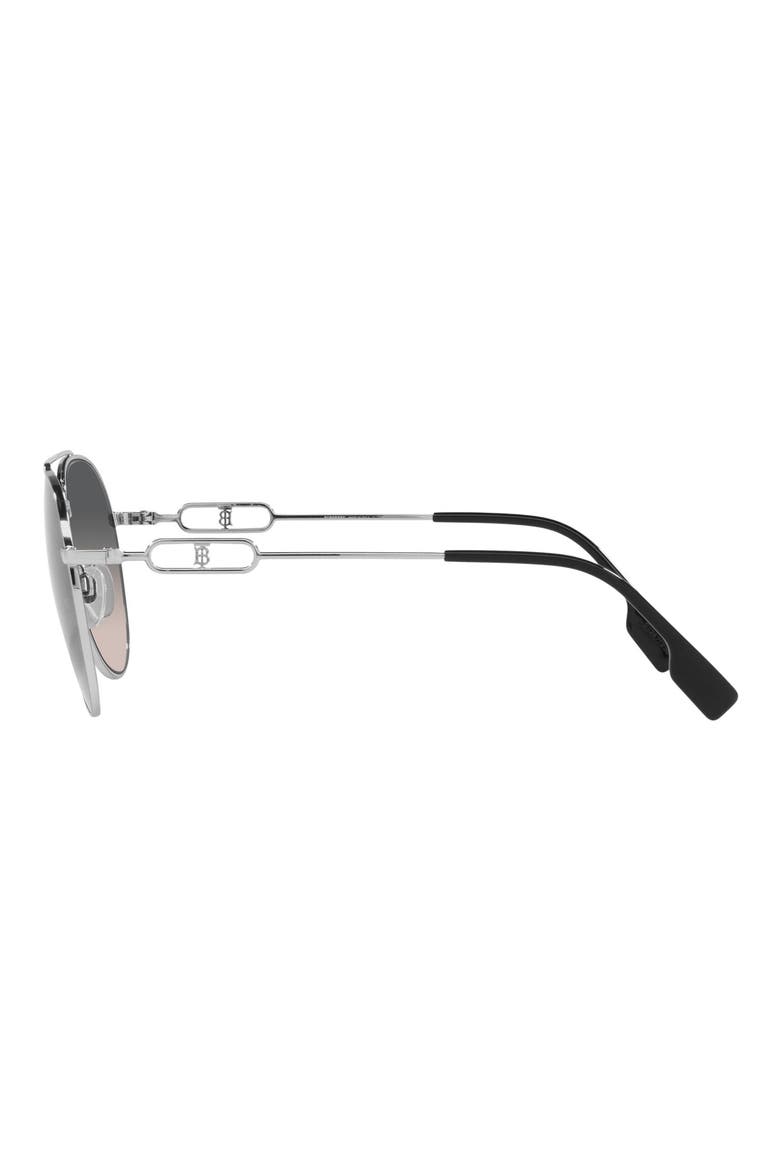 58mm Pilot Sunglasses, Alternate, color, SILVER/ LIGHT BROWN GREY