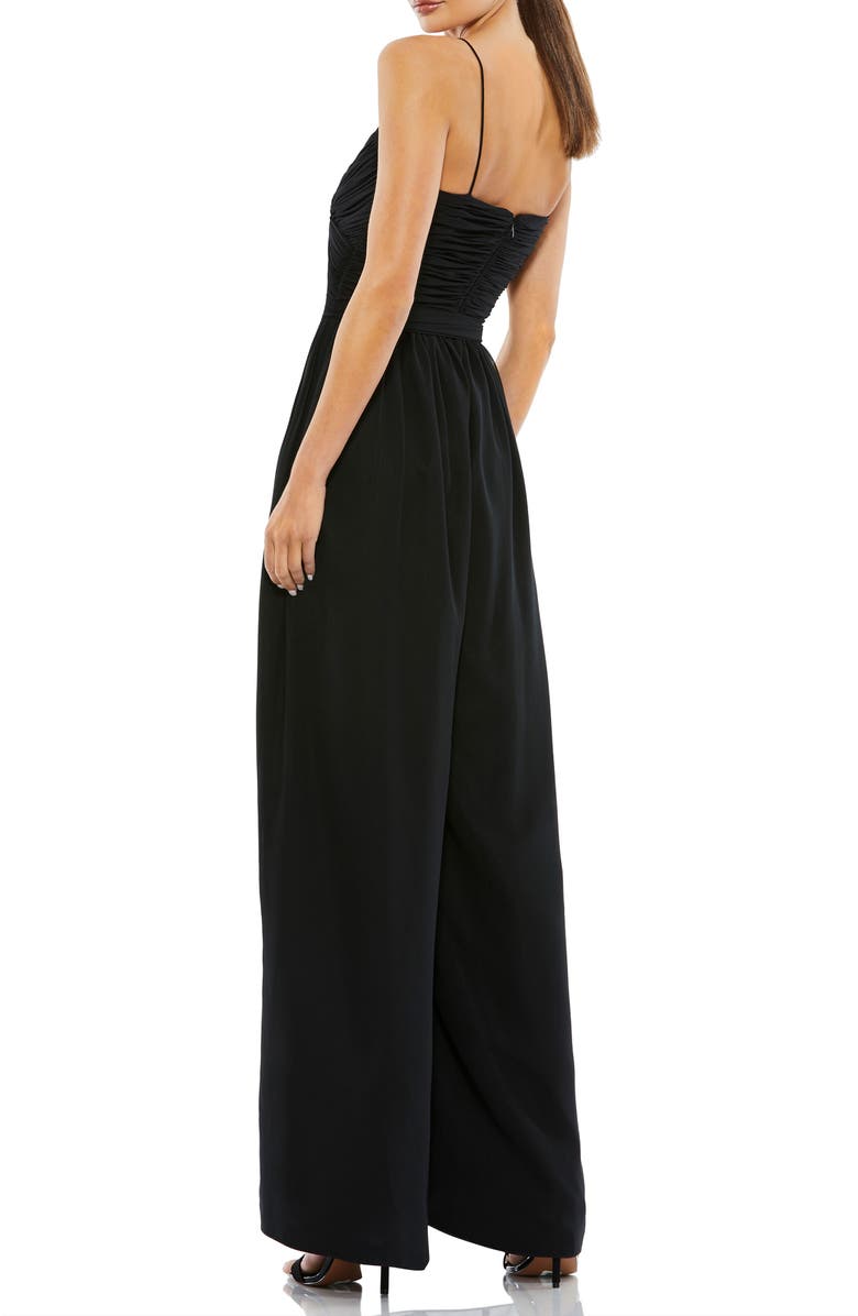 Mac Duggal Flowy Faux Wrap Jumpsuit, Alternate, color, Black