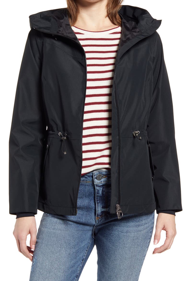 Denstone Waterproof Hooded Raincoat, Main, color, BLACK