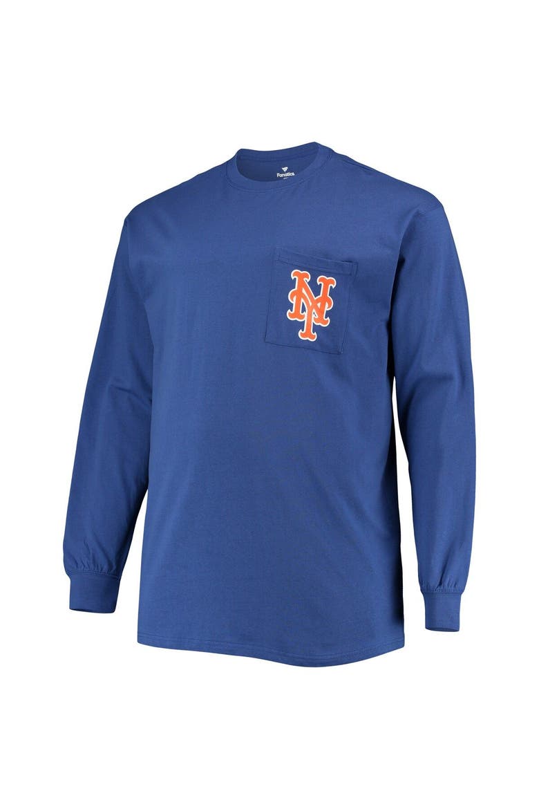 Men's Fanatics Branded Royal New York Mets Big & Tall Solid Back Hit Long Sleeve T-Shirt, Alternate, color, Royal