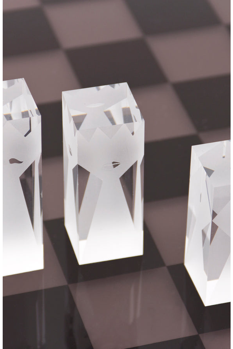 Acrylic Chess Set, Alternate, color, Smoke / Clear