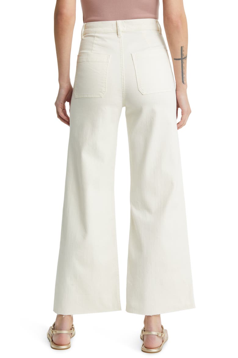 The Mischa Raw Hem Super High Waist Wide Leg Jeans, Alternate, color, GARDENIA
