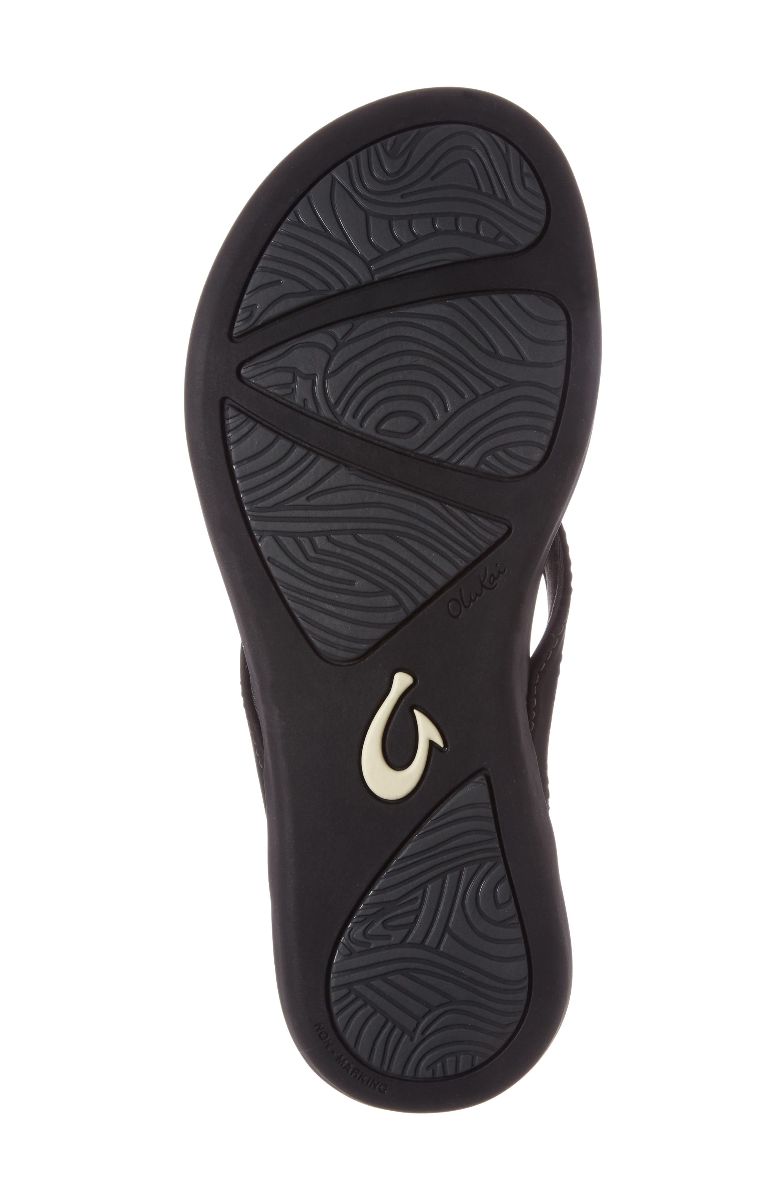 OluKai Ho Opio Flip Flop, Alternate, color, Onyx Faux Leather