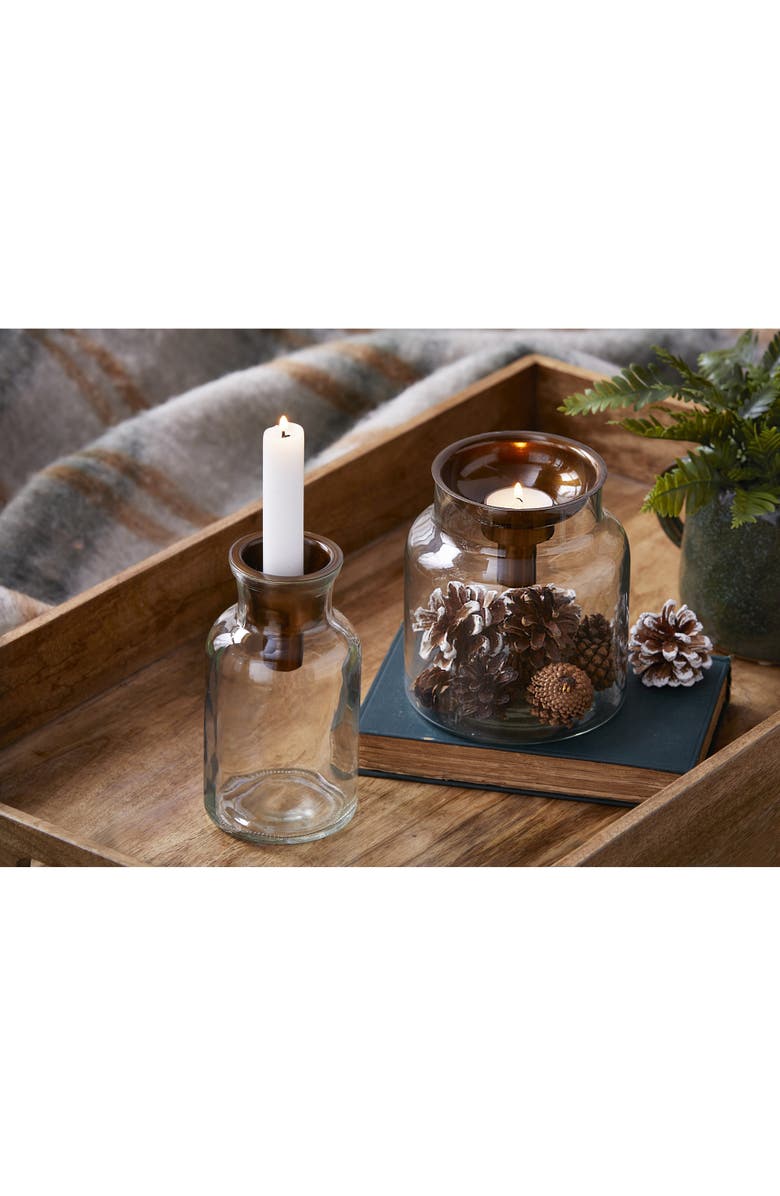 tag Mercantile Clear Glass Tealight Taper Candle Holder, Alternate, color, White