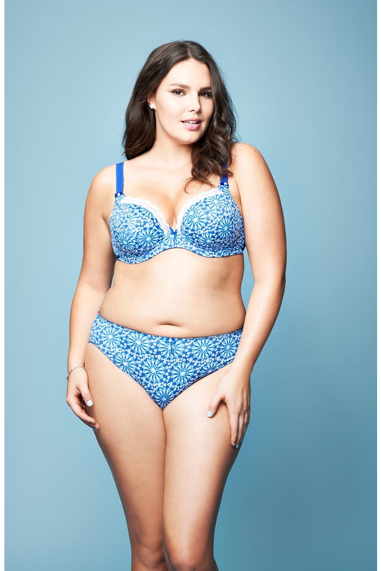 'Tiffany' Underwire Plunge Bra, Alternate, color, SAPPHIRE