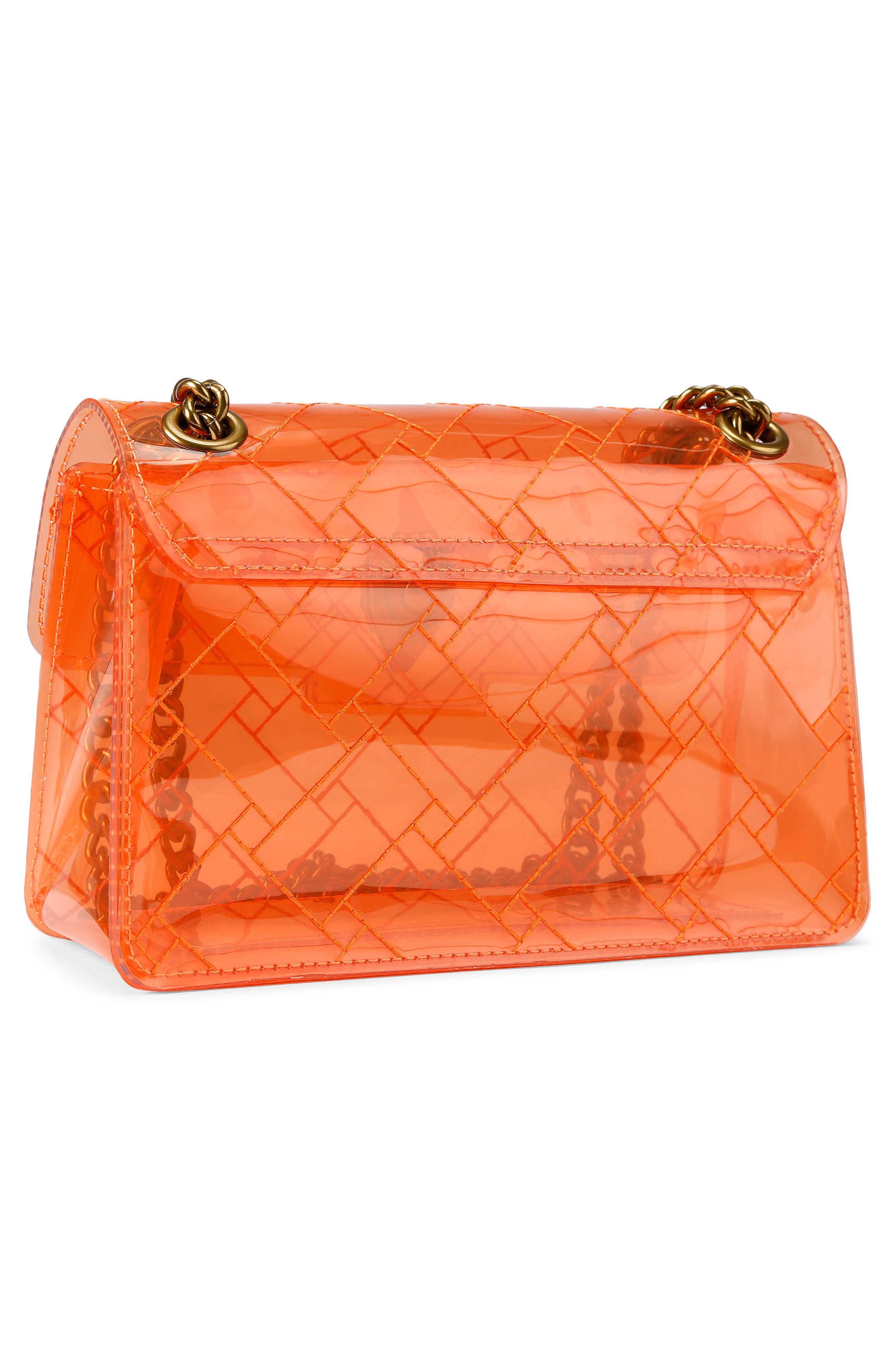 Kurt Geiger London Mini Kensington Vinyl Crossbody Bag, Alternate, color, Orange
