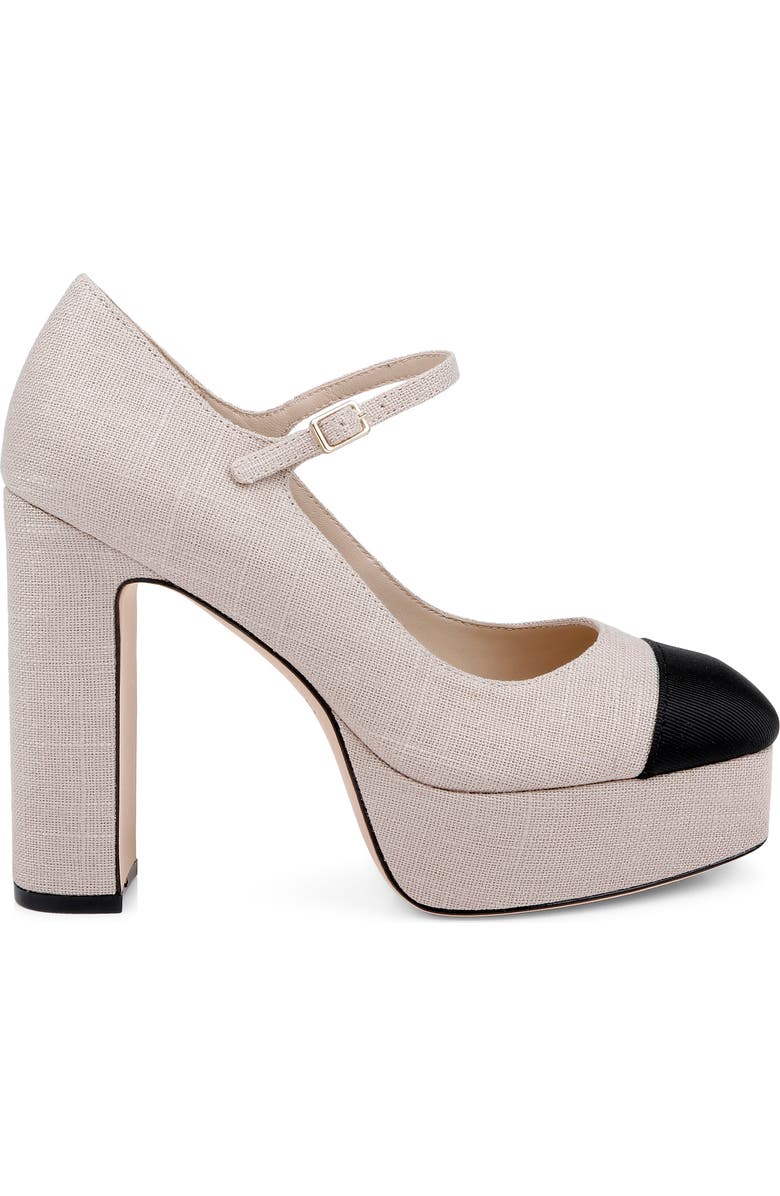 L'AGENCE Lilles Platform Pump, Alternate, color, Natural/ Black