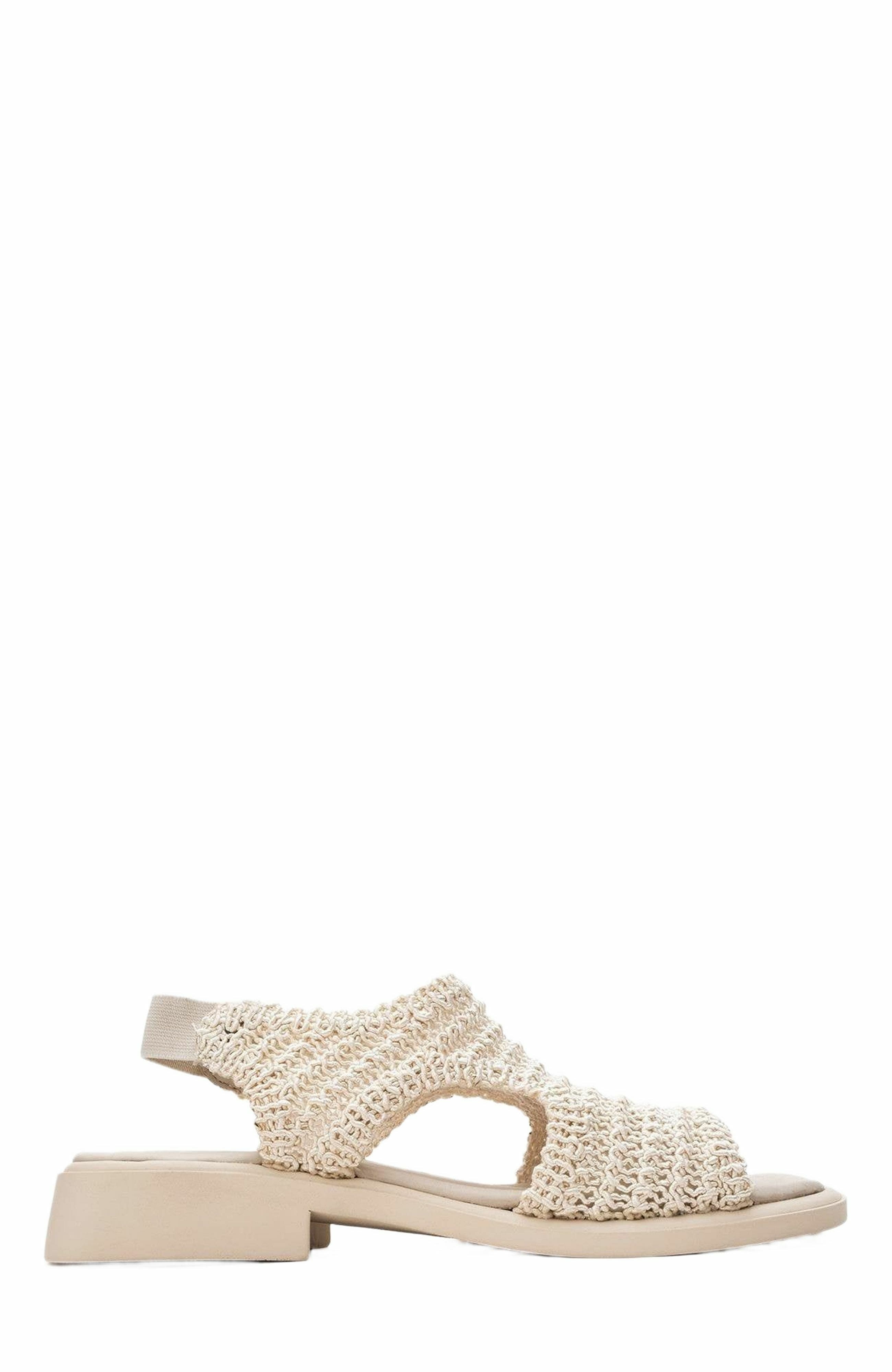 Forever & Always Shoes Weave Leather Woven Sandal, Alternate, color, Beige Leather