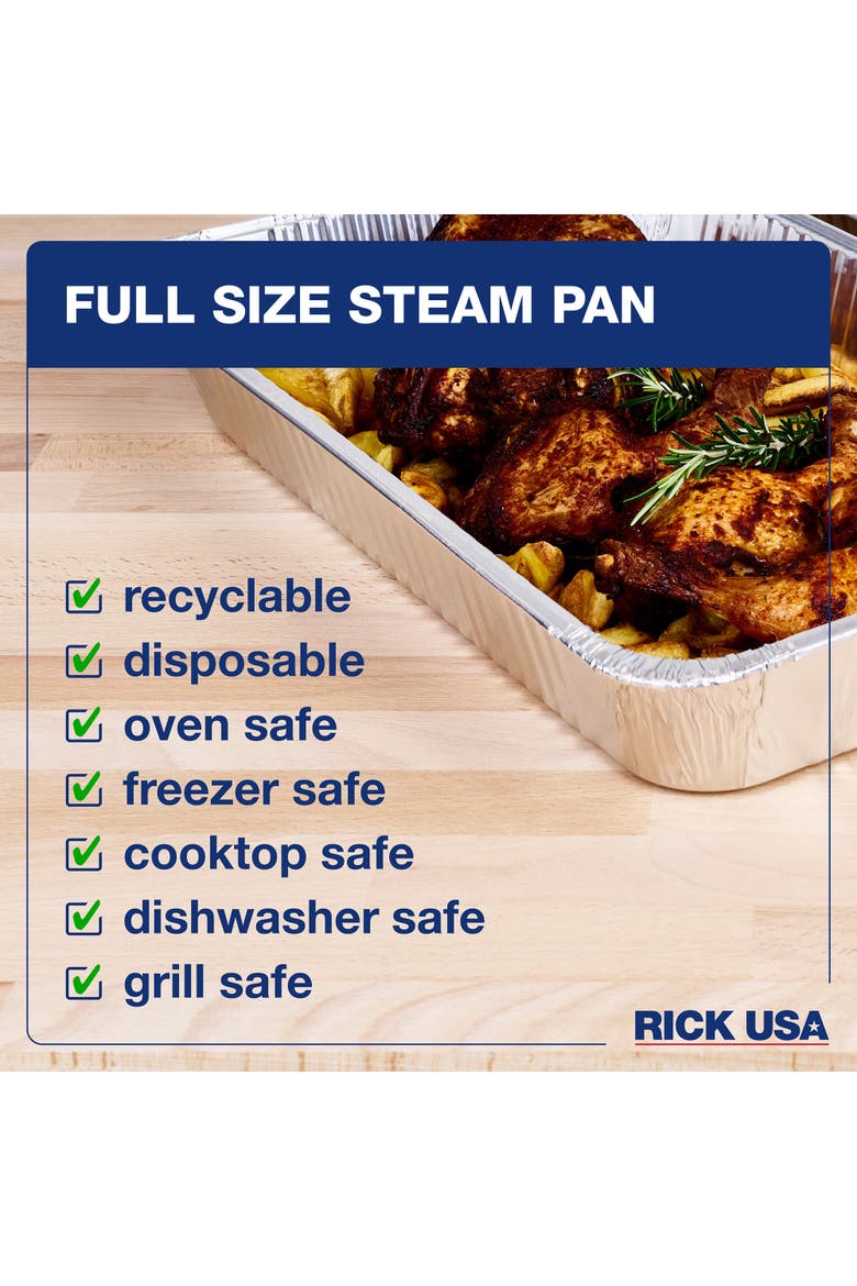 Full Size Steam Pan 10pk, Alternate, color, Silver