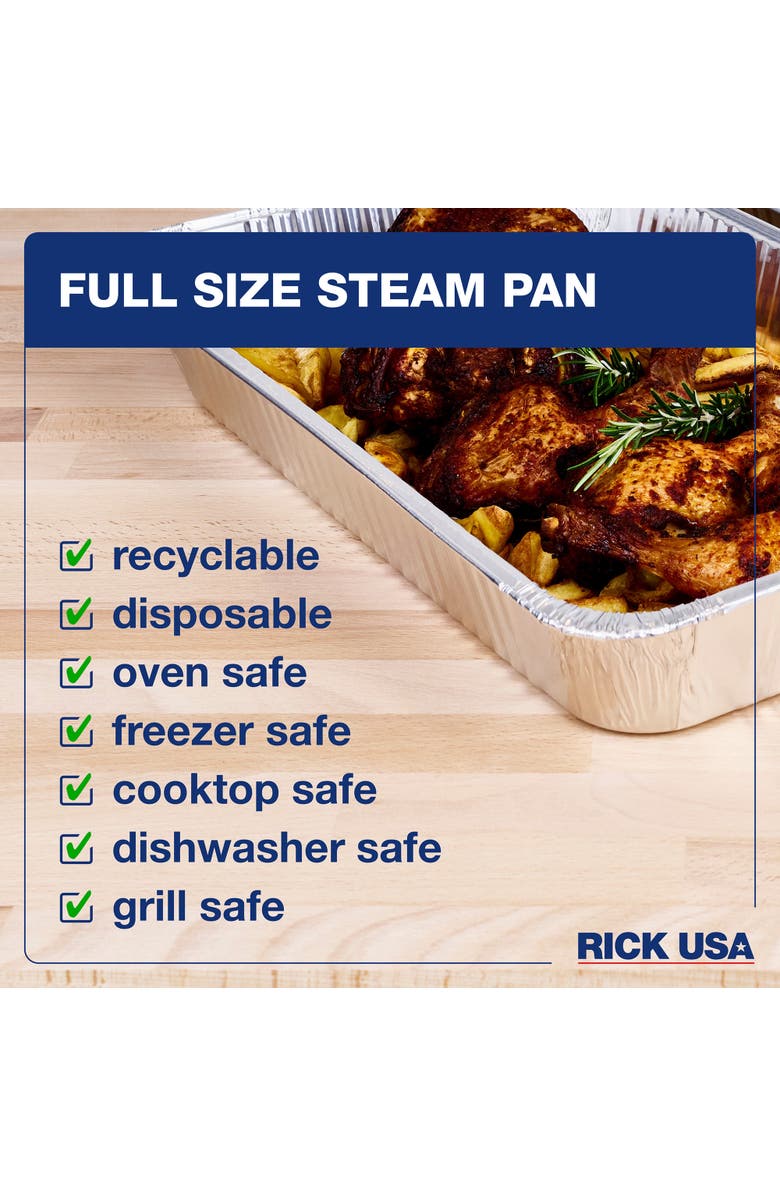RICK USA Full Size Steam Pan 10pk, Alternate, color, Silver