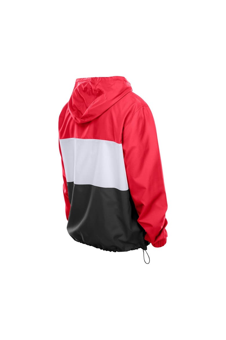 Men's New Era Red Kansas City Chiefs Ripstop Quarter-Zip Hooded Windbreaker, Alternate, color, Red
